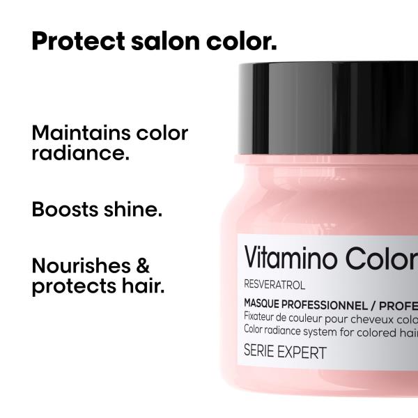 L'Oréal Professionnel Paris Vitamino Color Hair Mask - Protects & Preserves Hair Color, Enhances Shine & Vibrancy, Moisturizes & Detangles
