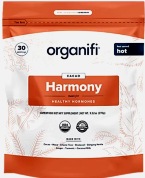 8/2025 Date Organifi Harmony - Hormone Support Cacao Powder, 30 Servings