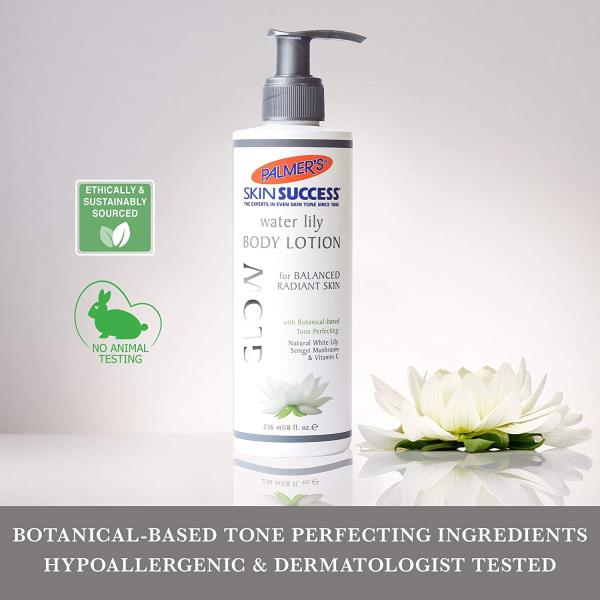 Palmers Skin Success Glow Body Lotion Water Lily 8 Ounce Pump (236ml) (Pack of 2)