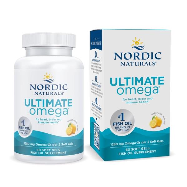(8 Bottles) Nordic Naturals Ultimate Omega, Lemon Flavor - 60 Soft Gels 3/27+ Dates