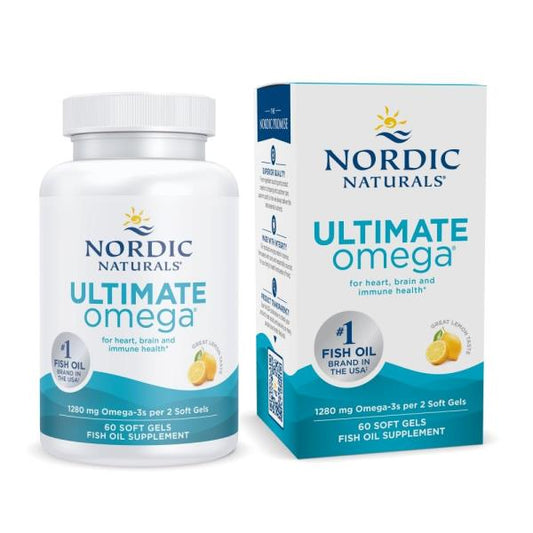 (8 Bottles) Nordic Naturals Ultimate Omega, Lemon Flavor - 60 Soft Gels 3/27+ Dates