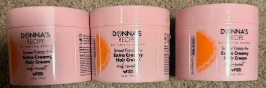 (3) Donna's Recipe by Tabitha Brown Hair Cream Sweet Potato Pie Extra Creamy