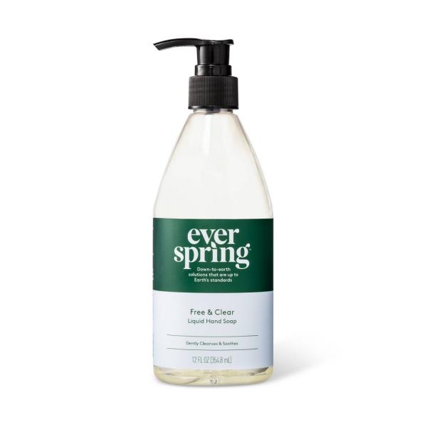 (6 bottles) Unscented Liquid Hand Soap - 12 Fl Oz - Everspring™