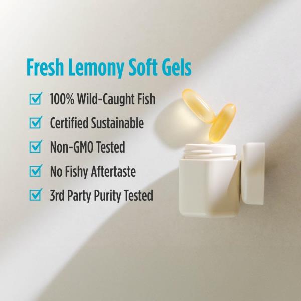 (8 Bottles) Nordic Naturals Ultimate Omega, Lemon Flavor - 60 Soft Gels 3/27+ Dates