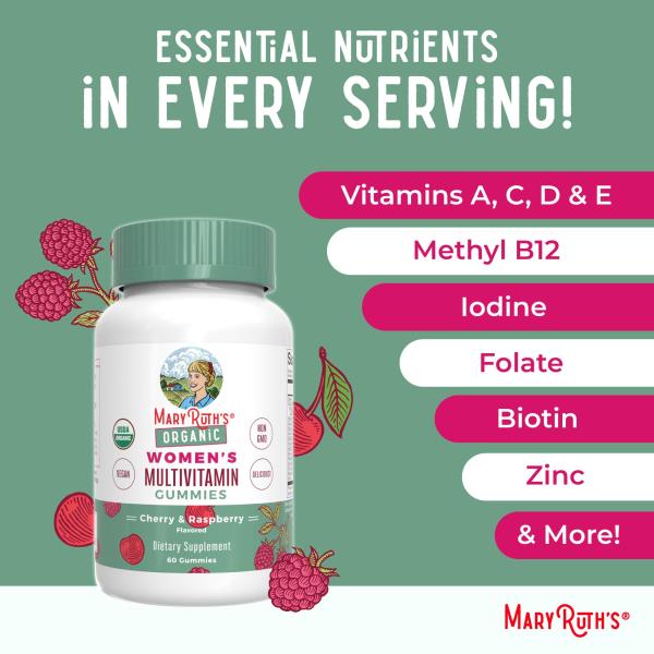 (2 bottles) MaryRuth Organics Multivitamin for Women 14 | Women's Multivitamin Gummies for Immune Support| Skin Health | Sugar Free | Vegan | Non-GMO | 60 Count
