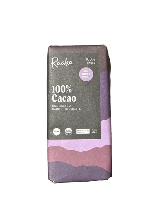 (8 pack) Raaka 100% Dark Chocolate Bars - Unsweetened, Bitter, Sugar Free, Pure Cacao - O