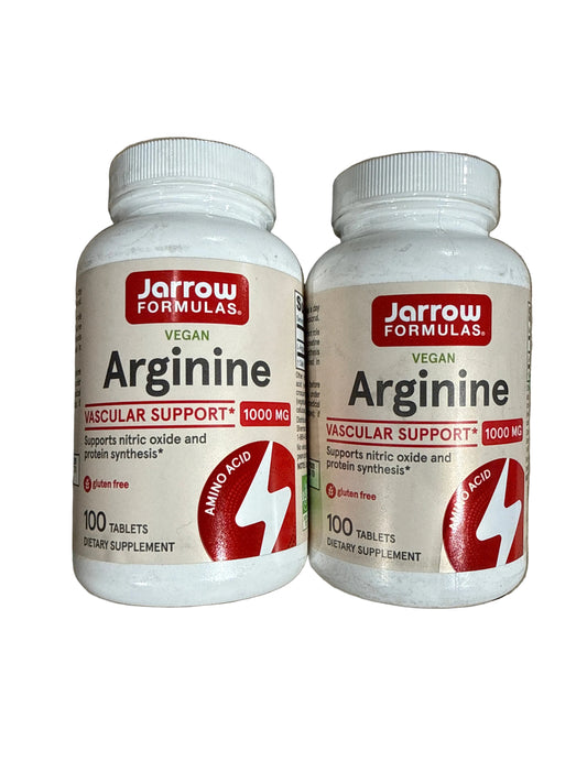 2x 9/26 Jarrow Formulas, Inc. Arginine 1,000 mg 100 Tabs - Vascular Support