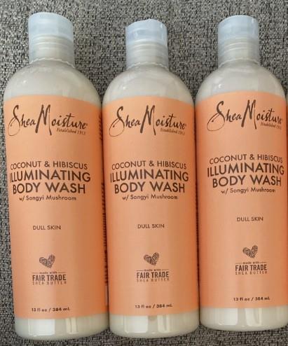 (3) SheaMoisture Coconut & Hibiscus Body Wash, 13 Ounce