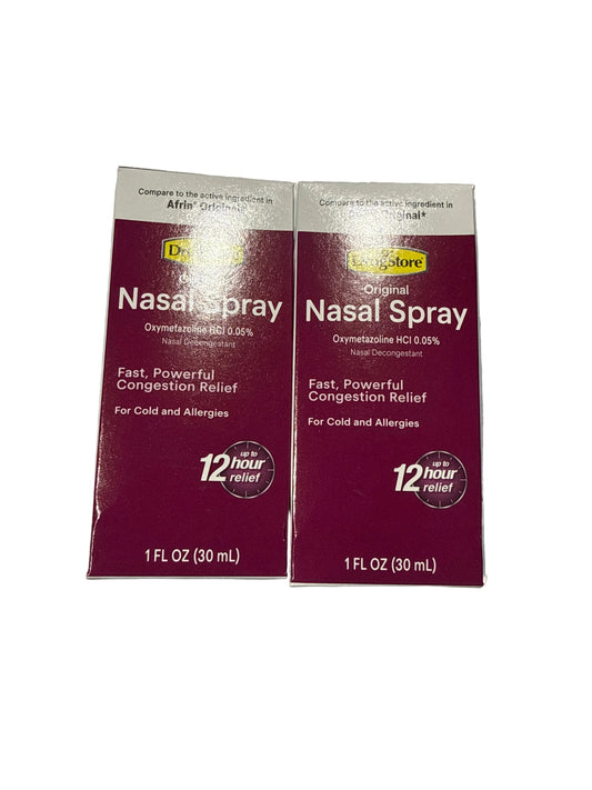 3/28 Lil Drugstore same active ingredient as Afrin Nasal Spray Fast Congestion Relief 1.oz Pack 2