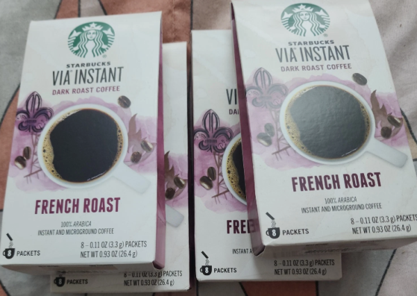 (4 Boxes) Starbucks VIA French Roast  Dark Roast Instant Coffee 32 Packets 