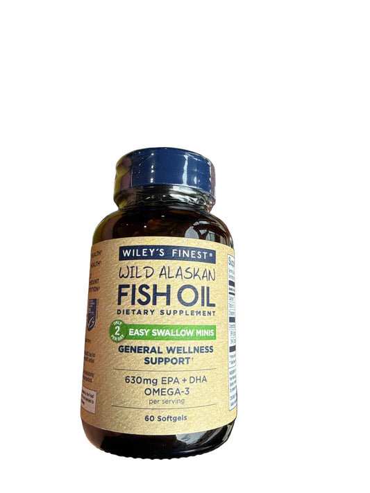 Wileys Finest WILD ALASKAN FISH OIL Easy Swallow Minis 60 Softgel • EXP : 08/26