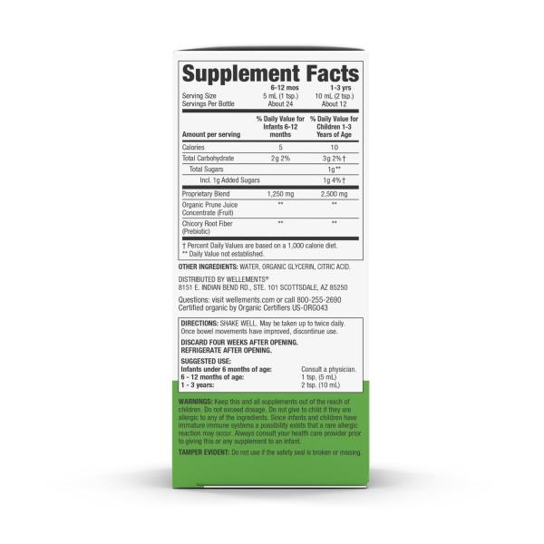 2x Wellements Organic Constipation Support | Safe and Gentle Organic Constipation Relief for Infants, Babies and Toddlers | No Harsh Laxatives | USDA Certified Organic | 4 Fl Oz. 6 Months +