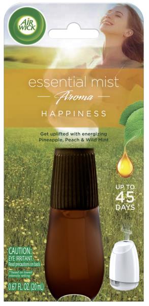 (6 ct) Air Wick Essential Mist - Aroma Happiness - Pineapple, Peach, Wild Mint