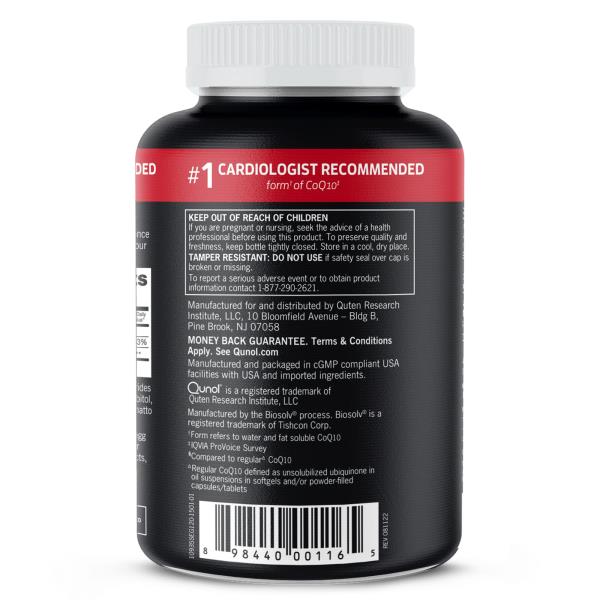 Qunol CoQ10 100mg Softgels, Ultra CoQ10 100mg, 3x Better Absorption, Antioxidant for Heart Health & Energy Production, Coenzyme Q10 Vitamins and Supplements, 4 Month Supply, 120 Count