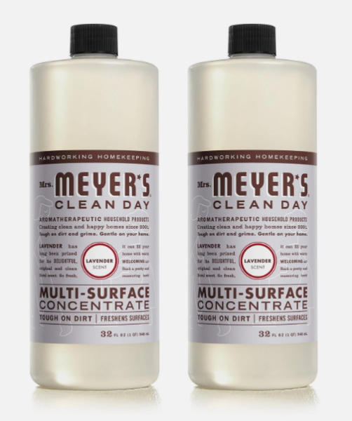 2 Bottles MRS. MEYER'S CLEAN DAY Multi-Surface Cleaner Lavender, 32 fl. oz