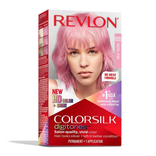 Revlon ColorSilk Digitones Permanent Hair Color with Keratin, 95D Pastel Pink, 1 Count