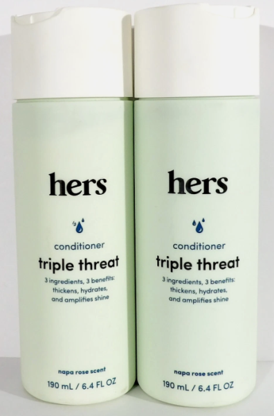 2 hers Triple Threat Conditioner  Color Safe Hair Loss Conditioner  6.4 fl oz
