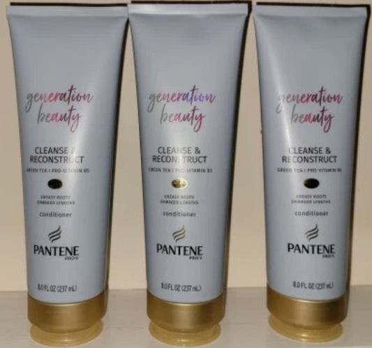 3 Pantene Pro-V Generation Beauty Cleanse & Reconstruct Conditioner 8 Fl Oz Each