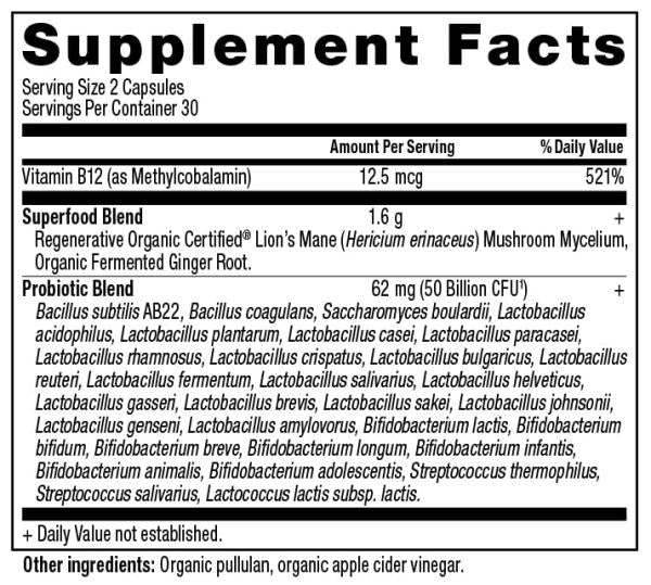 Ancient Nutrition Extra Strength Probiotics - Regenerative Organic Certified, 50 Billion CFUs, 60 Capsules