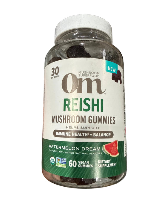 8/26 Reishi Mushroom Dietary Supplement Gummies By Om 60 Count