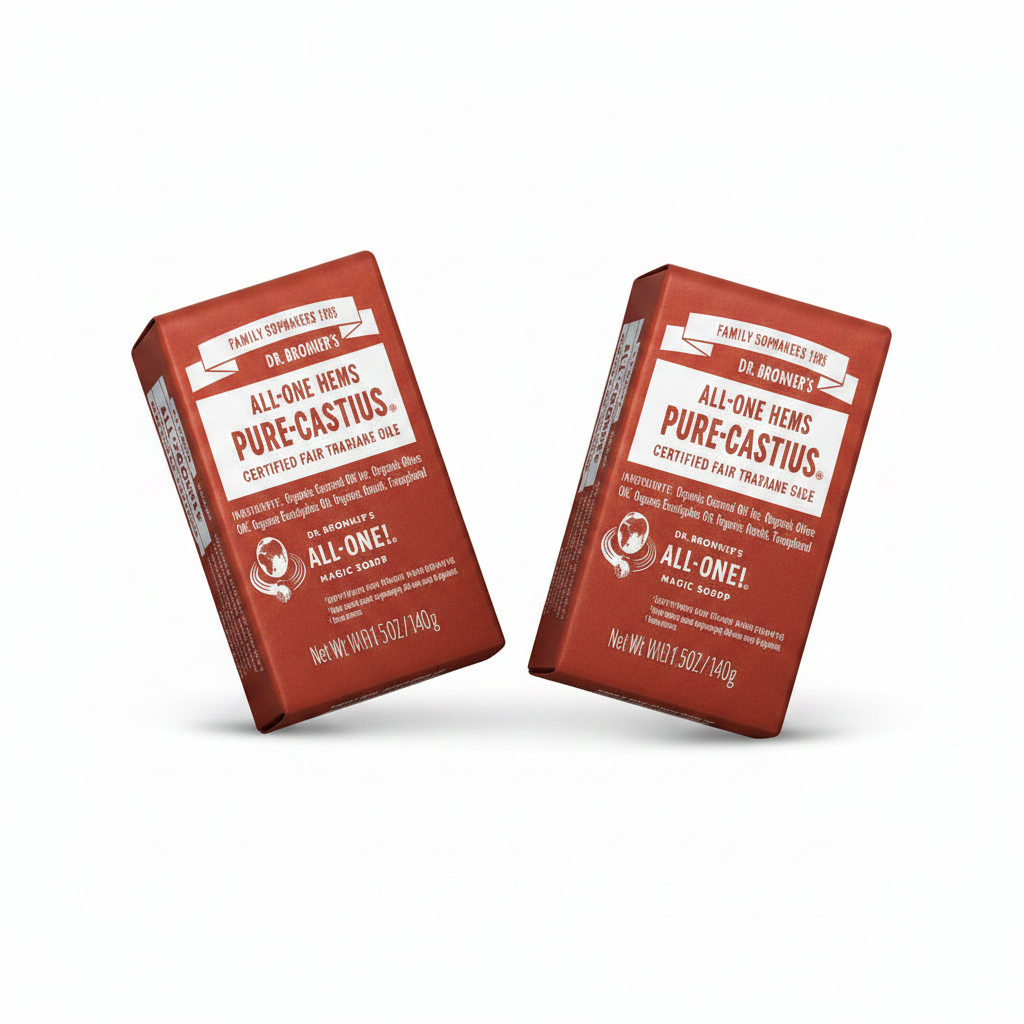 2x Dr. Bronner's - Pure-Castile Bar Soap (Eucalyptus, 5 ounce) - Made with Organic Oils, For Face, Body and Hair, Gentle and Moisturizing, Biodegradable, Vegan, Cruelty-free, Non-GMO