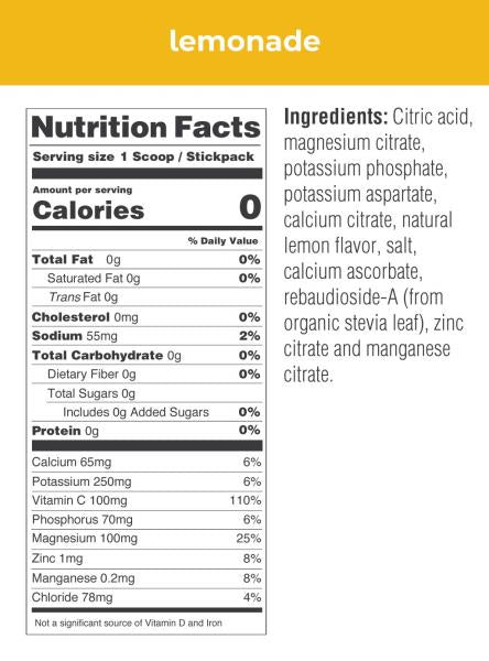Ultima Replenisher New Formula Lemonade (20 Count Stickpacks) Net WT. 2.5 OZ