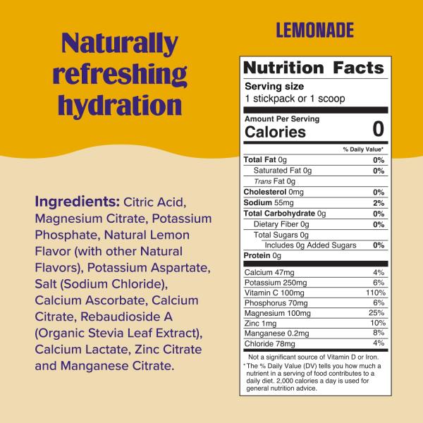 Ultima Replenisher Daily Electrolyte Powder Drink Mix – Sugar Free – Lemonade, 30 Servings – Hydration Powder with 6 Key Electrolytes and Trace Minerals – Keto Friendly, Vegan, Non-GMO