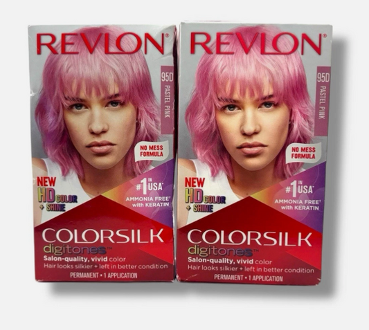 Revlon ColorSilk Digitones Permanent Hair Color with Keratin, 95D Pastel Pink, 2 Count