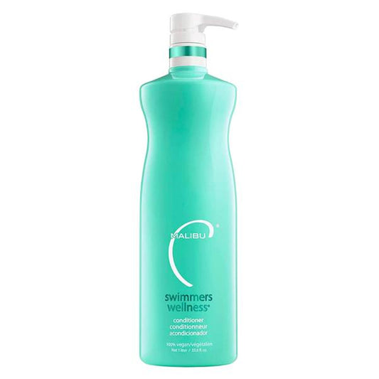 Malibu C Swimmers Wellness Hair Conditioner for Women, Men & Kids - Moisturizing Swim Conditioner to Restore Shine Affected by Pool Chlorine & Ocean Salt Water - Protein Rich Hair Care (33.8oz)
