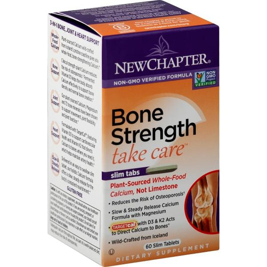 New Chapter Plant Calcium Bone Strength Take Care - Slim Tablets Vitamin | 60 Veg Tabs