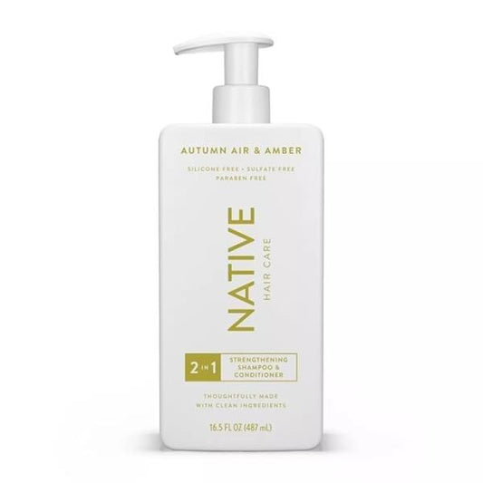 (2) Native Autumn Air and Amber - 2-in-1 Shampoo and Conditioner - 16.5oz, Beige