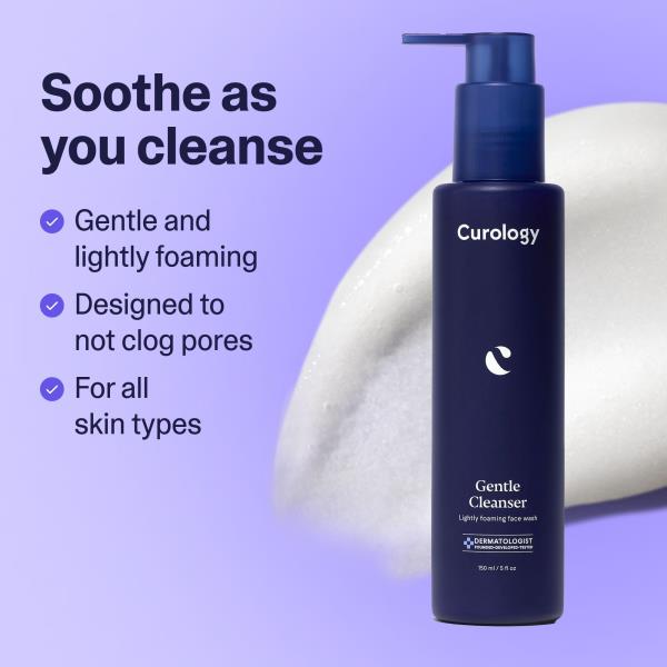 Lot of 3 Curology Gentle Cleanser, Lightly Foaming Face Wash - 1.4 fl oz ea NEW