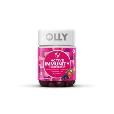 (3 Bottles) Olly Active Immunity + Elderberry - Berry Brave Vitamin | 45 Gummies