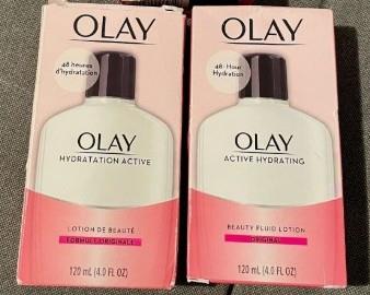 Lot of 2 Olay Active Hydrating Beauty Fluid Lotion, 48-Hour Hydration
