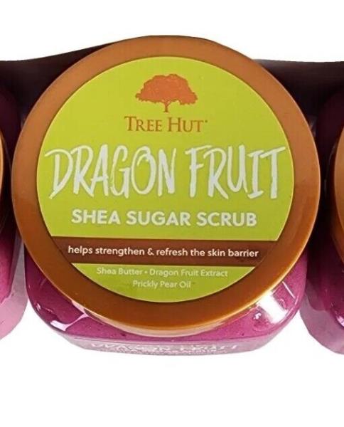 (2 Tubs) Tree Hut Dragon Fruit Shea Sugar Body Scrub - 18oz