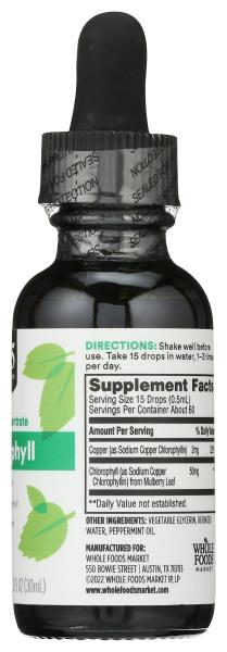 365 by Whole Foods Market, Liquid Concentrate Chlorophyll, Peppermint Flavor, 1 Fl Oz