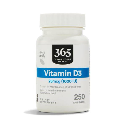 (6 bottles) 365 by Whole Foods Market, Vitamin D3 1000 IU, 250 Count