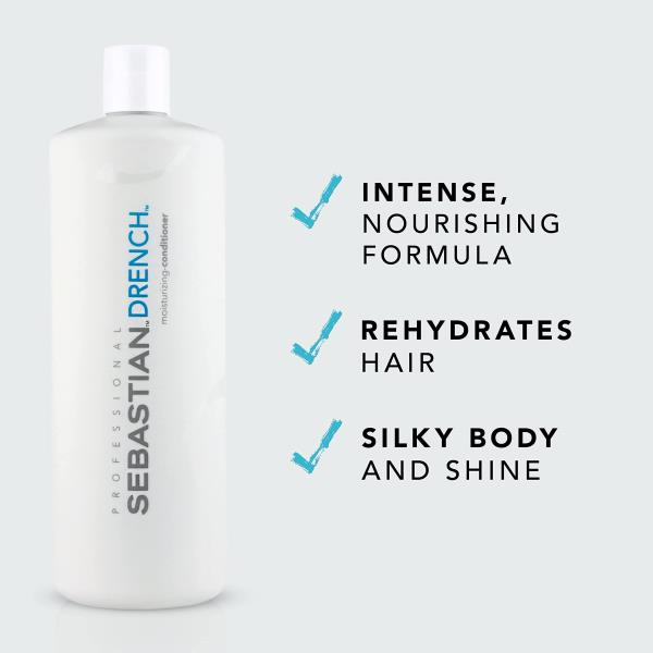 Sebastian Professional Drench Conditioner| Deep Moisturizing for Chemically Treated Hair | 33.8 fl oz