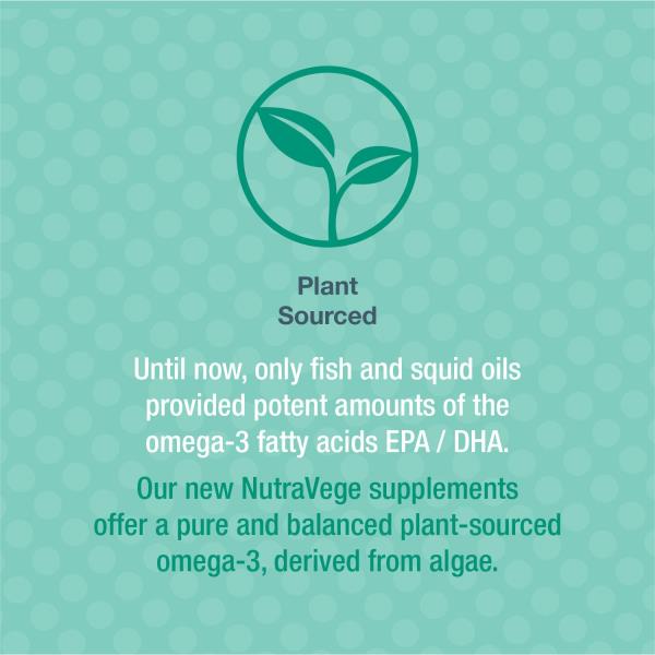 Nature's Way NutraVege Plant Based Omega-3, Heart Health and Eye and Brain Function*, 30 Vegan Softgels