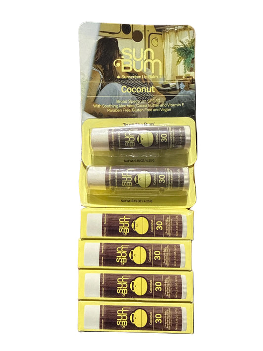 6x Coconut Sun Bum SPF 30 Broad Spectrum Lip Balm - 0.15 oz