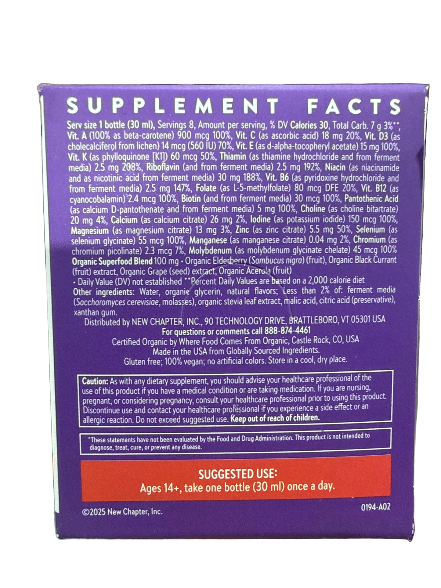 9/26 4x New Chapter Liquid Multivitamin, Orange Mango 32 servings