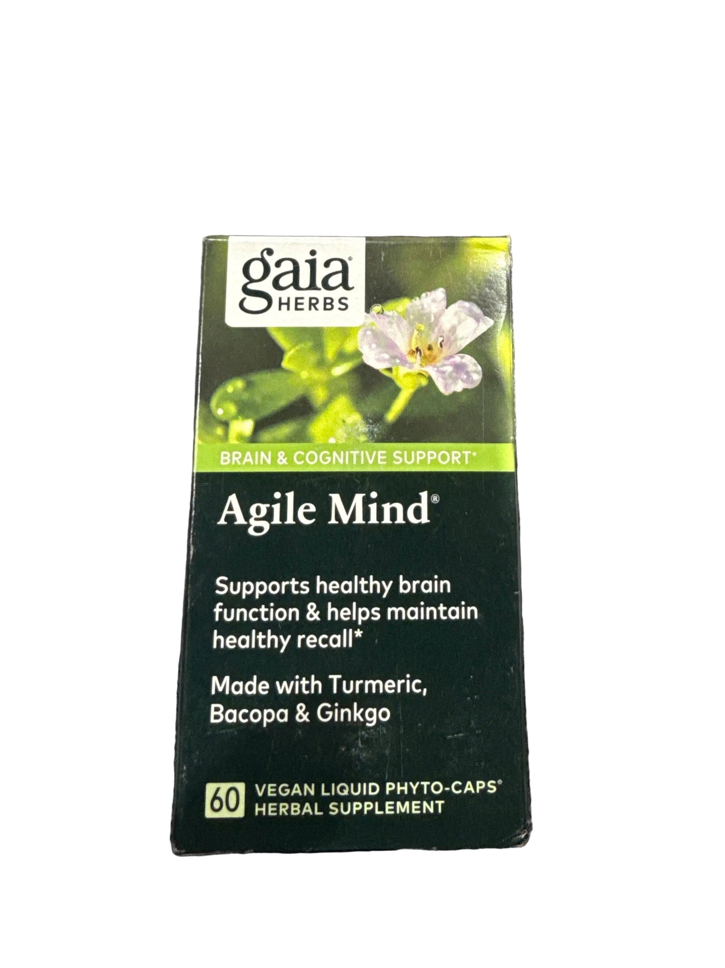 Gaia Herbs Agile Mind - Brain Support Herbal Supplements - 60 Capsules
