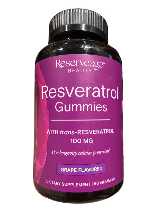 7/26 Reserveage Beauty- Resveratrol Gummies 100 mg, Antioxidant Supplement 60ct