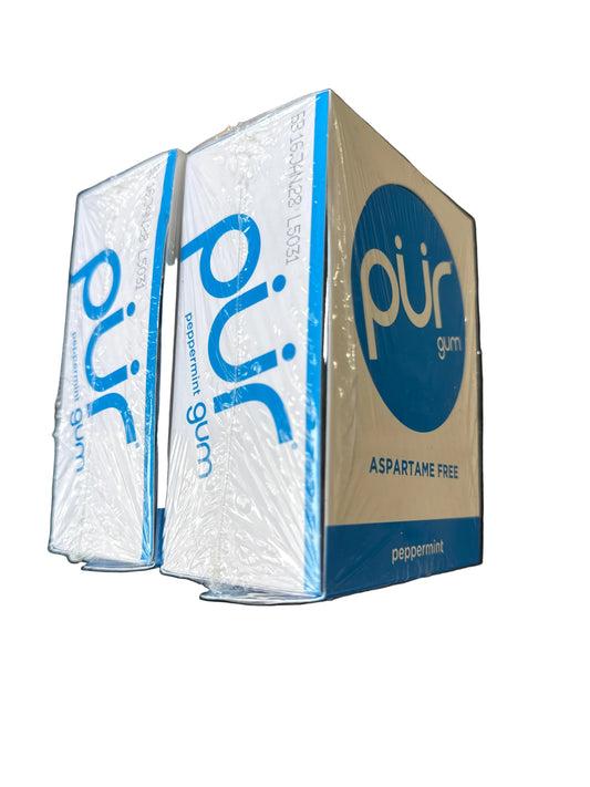 PUR Gum | Aspartame Free Chewing Gum | 100% Xylitol | Natural Peppermint Flavored Gum, 9 Pieces (Pack of 24)