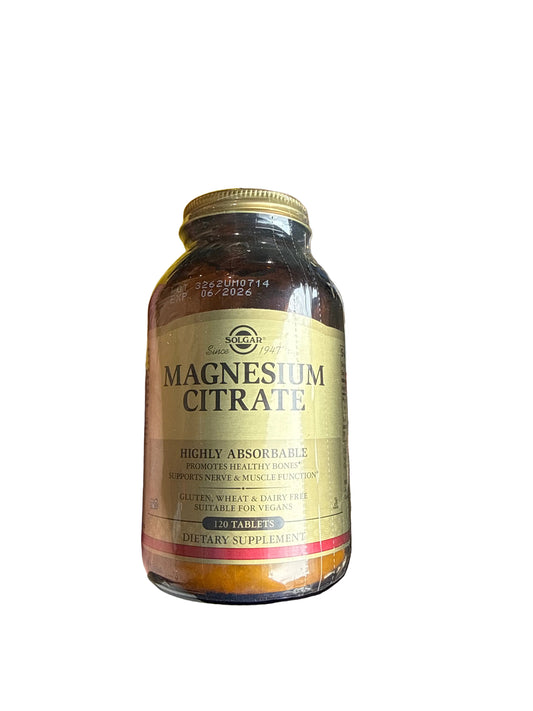 Read 6/26 Solgar Magnesium Citrate 120 Tablets Dietary Supplement Exp Date SEALED
