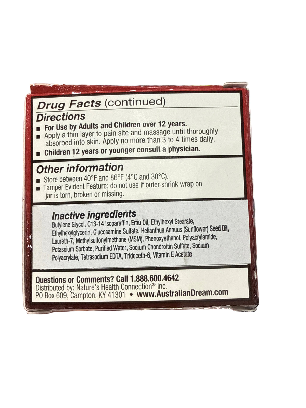2/28 Australian Dream Arthritis Pain Relief Cream, Non-Greasy, Joint Support, 2 oz
