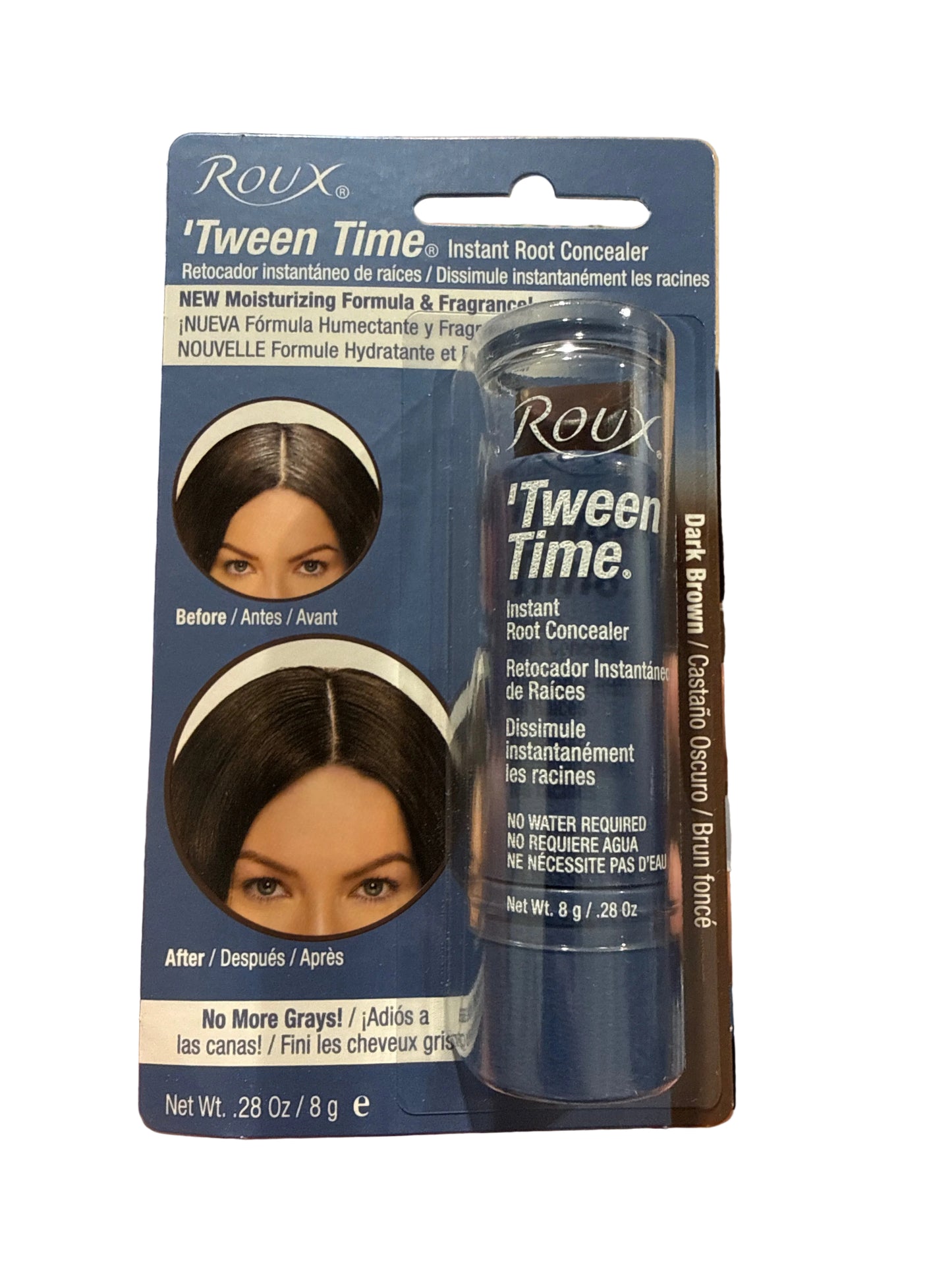 Roux Tween Time Instant Root Concealer Dark Brown New Sealed 0.28 oz