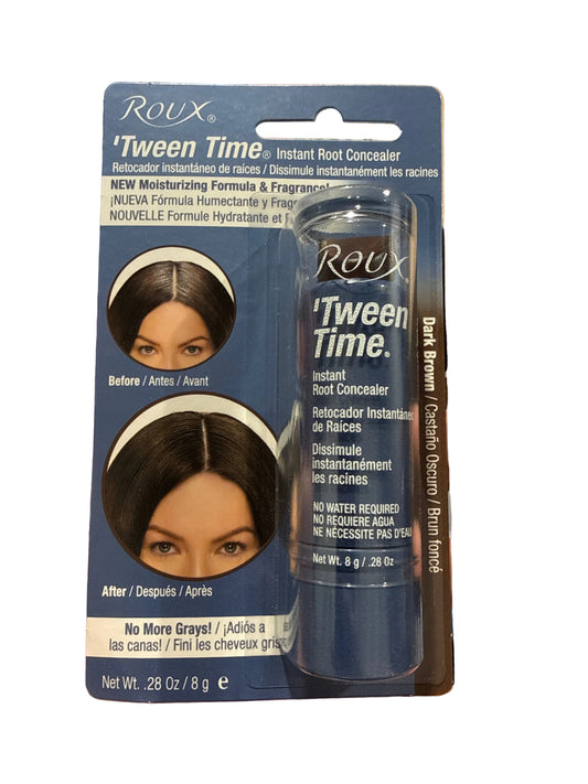 Roux Tween Time Instant Root Concealer Dark Brown New Sealed 0.28 oz