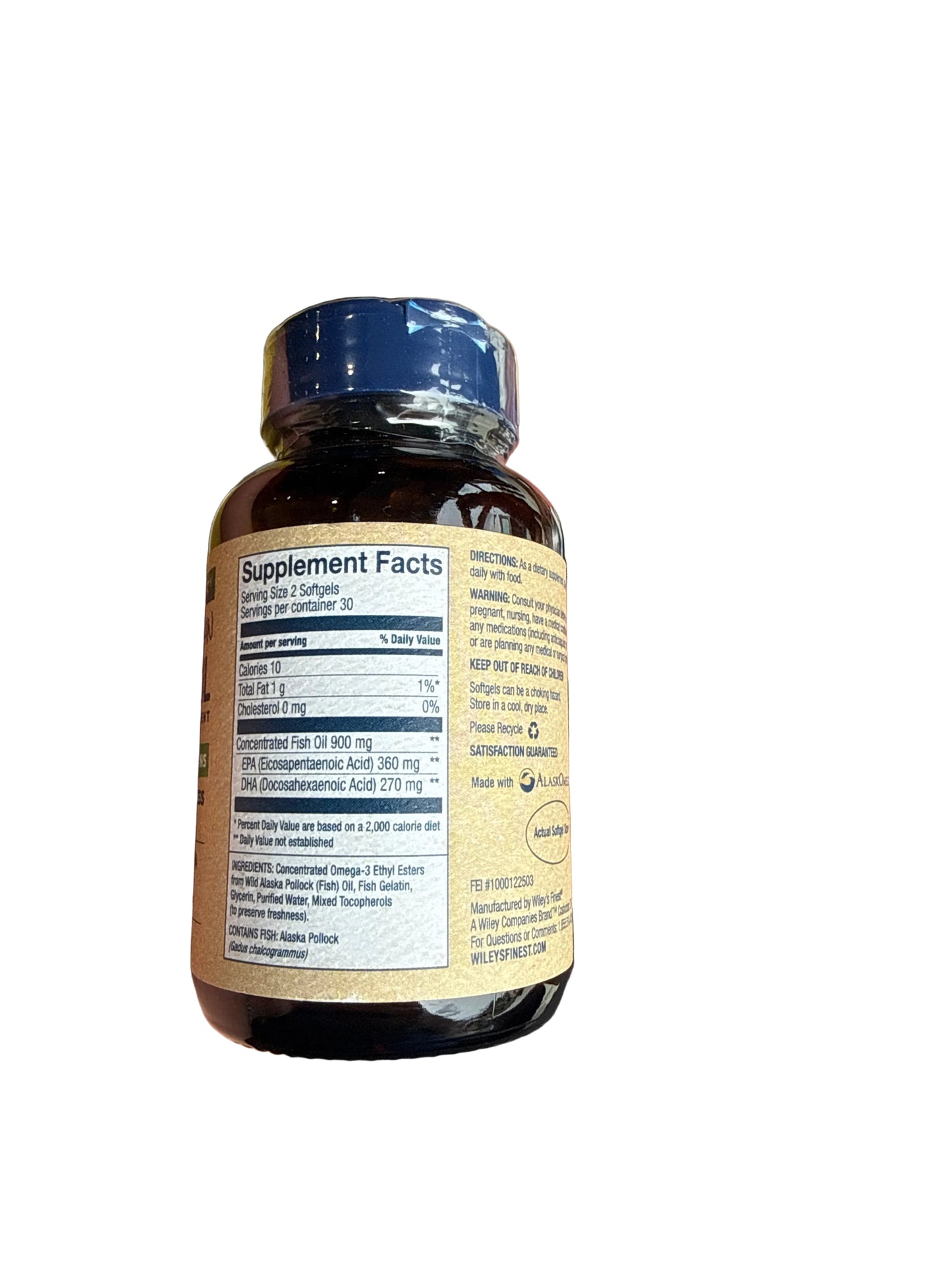 Wileys Finest WILD ALASKAN FISH OIL Easy Swallow Minis 60 Softgel • EXP : 08/26