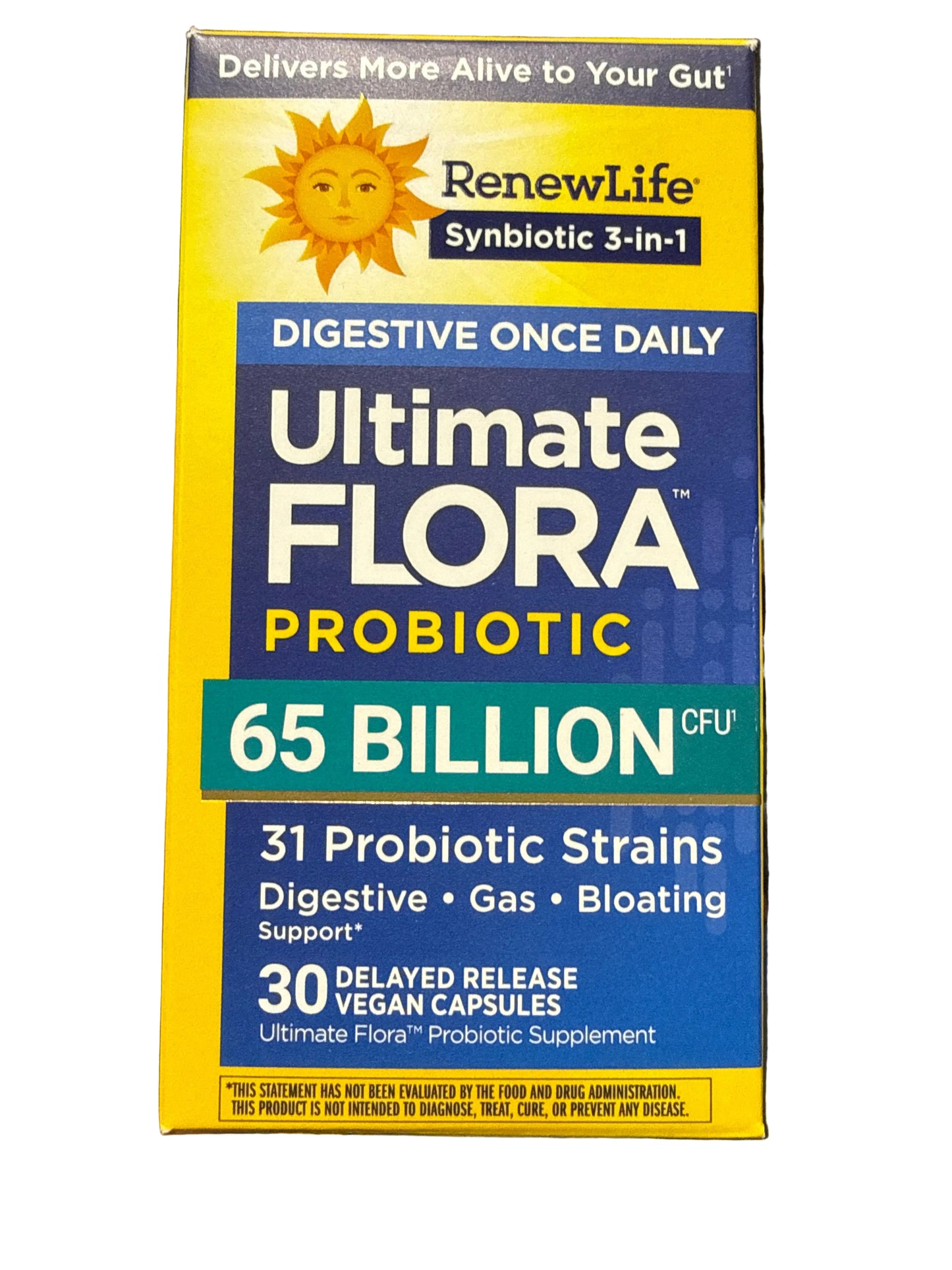 7/27 Renew Life Ultimate Flora 65 Billion (30 Acid Resistant Vegan Capsules)
